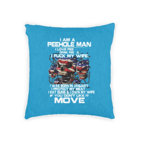 Discover i am a peehole man Woven Pillows
