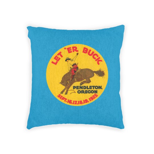 Discover Vintage Rodeo Let Er Buck Pendleton Oregon1925 00463 Woven Pillows