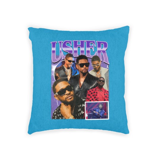 Discover Limted Rapper Usher Woven Pillows, Vintage Usher 90s Woven Pillows, Retro Usher Graphic Woven Pillows