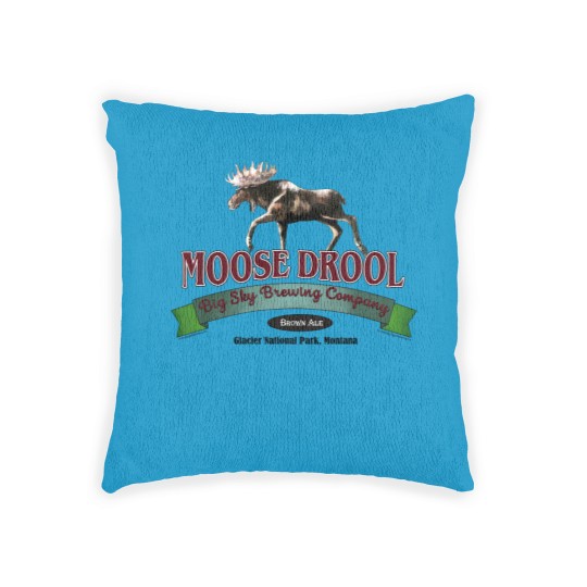 Discover Vintage Woven Pillows Moose Drool Brewing Co. Missoula Glacier Park Montana Print Cotton Woven Pillows size Adult S Deadstock Woven Pillows