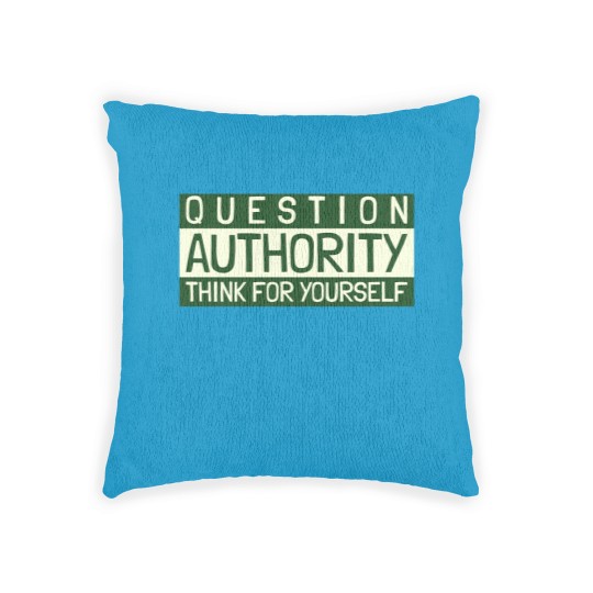 Discover Question Authority Woven Pillows