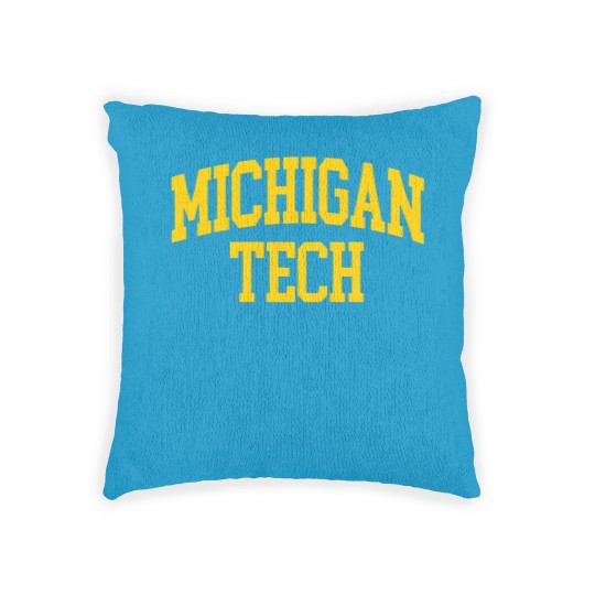 Discover michigan tech - college font curved Woven Pillows