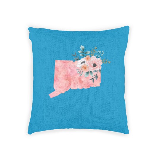 Discover Connecticut Floral - Connecticut State - Woven Pillows