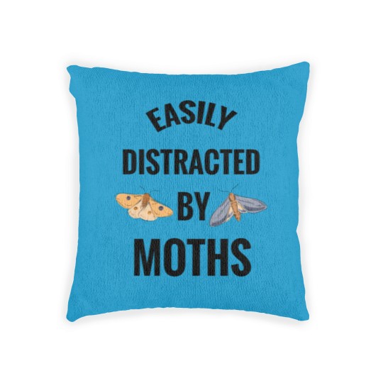 Discover Easily Distracted By Moths | Moth Lover Gift Moon Woven Pillows