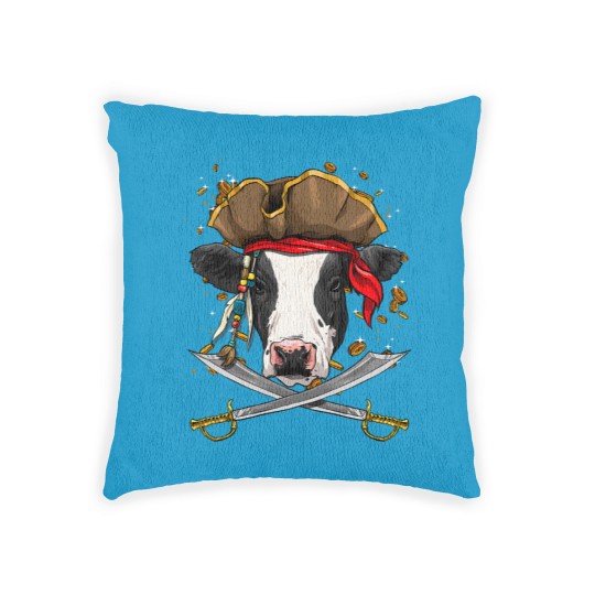 Discover Cattle Cow Pirate Cow Cattle Jolly Roger Flag Nautical Cow Lover Woven Pillows
