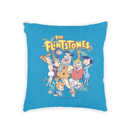 Discover the flintstones the rubbles happy families vintage shot Woven Pillows