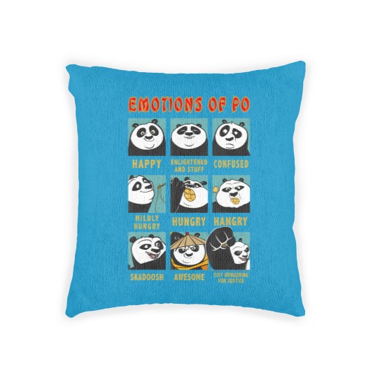 Discover kung fu panda emotions of po portrait grid Woven Pillows