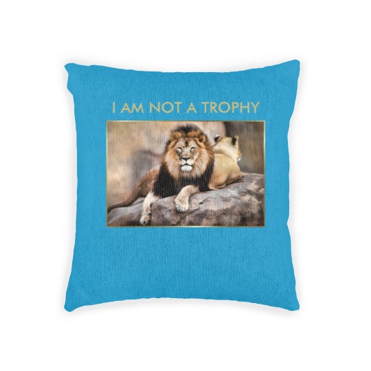 Discover Cecil the Lion I Am Not A Trophy Woven Pillows