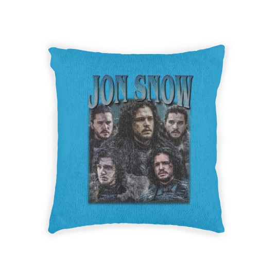 Discover Jon Snow Vintage Graphic 90s Woven Pillows, Jon Snow Woven Pillows, Jon Snow Rock Style Bootleg Woven Pillows, Custom Photo Woven Pillows