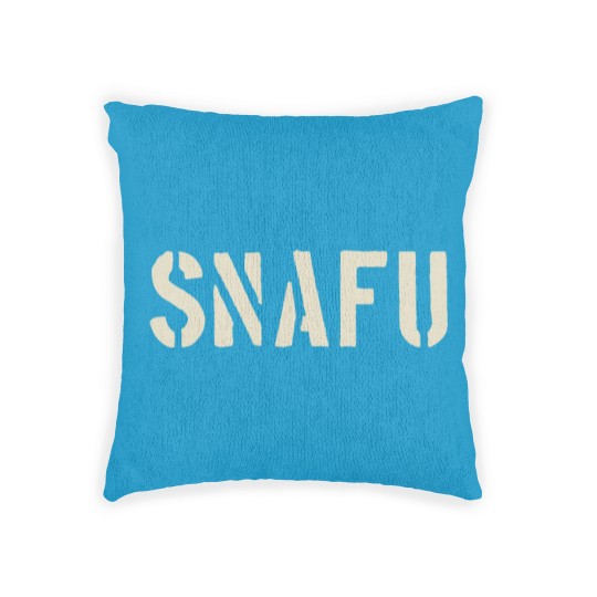 Discover SNAFU Funny Military Slang Design Stencil look le Woven Pillows