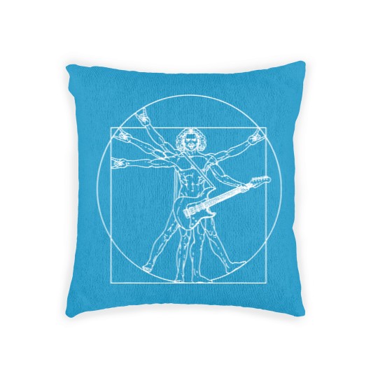 Discover Vitruvian Man Guitar Music Player Da Vinci Woven Pillows