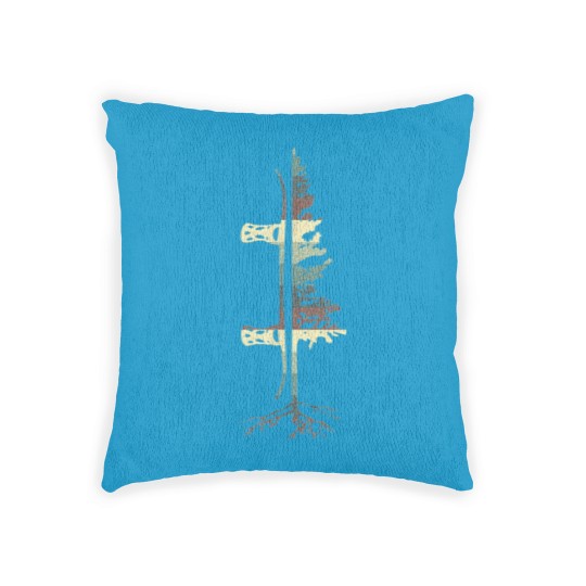 Discover Vintage Pine Snowboard Snowboarding Gift Woven Pillows
