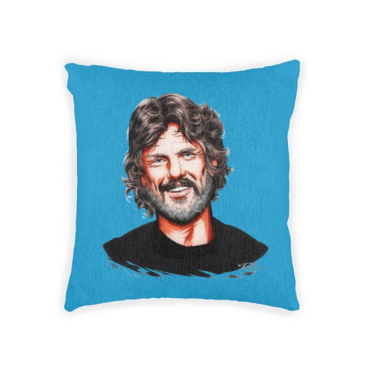 Discover Kris Kristofferson - An illustration by Paul Cemmick Woven Pillows