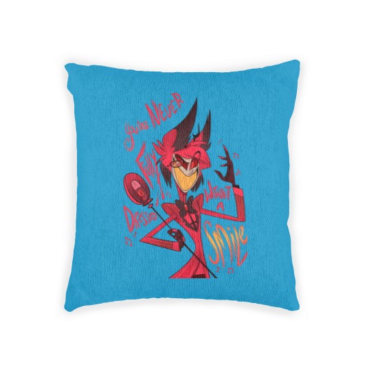 Discover alastor smile Woven Pillows, alastor Woven Pillows, alastor smile, charlie, vaggie, anime