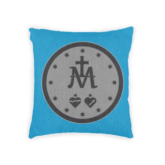 Discover Round Miraculous Medal Round Miraculous Medal Woven Pillows