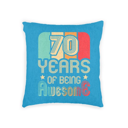 Discover 70 years of being awesome 70 years old 70th birthday Woven Pillows