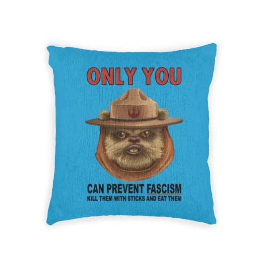 Discover only your can prevent fascism ewok Woven Pillows