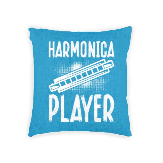 Discover Harmonica Player Design For French Harp Musician Harmonicist Woven Pillows