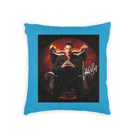 Discover Lucifer circle script photographic print Woven Pillows
