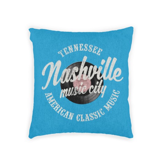 Discover Nashville Music City Vinyl Vintage Woven Pillows