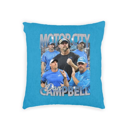 Discover Vintage 90s Graphic Style Motorcity Dan Woven Pillows, Dan Campbell Woven Pillows, Vintage Oversized Sport Woven Pillows
