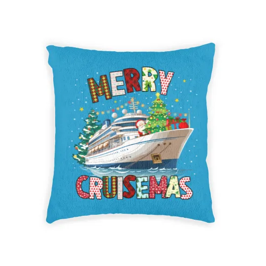 Discover Merry Cruisemas Woven Pillows, Christmas Cruise Crew Woven Pillows