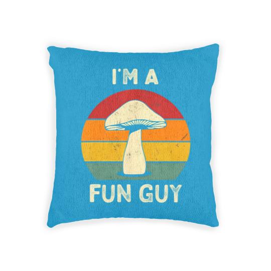 Discover Funny Funguy Mushroom Woven Pillows Fungi Joke Pun Mushroom Pickers Woven Pillows