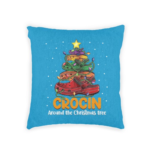 Discover Crocin around the christmas tree Classic Woven Pillows