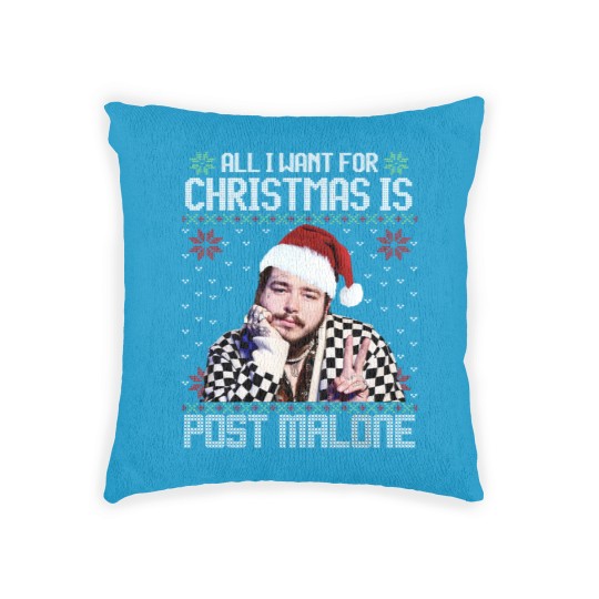Discover Vintage All I Want For Christmas Is Post Malone Woven Pillows