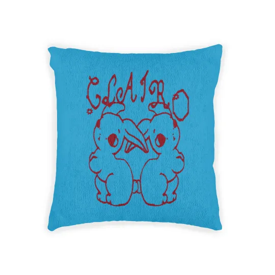 Discover Clairo Merch Store Clairo Bunnies Woven Pillows (Light Blue)
