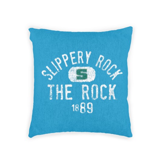 Discover slippery rock he rock vinage 1889 logo officially licensed shir Woven Pillows