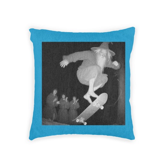 Discover Gandalf skateboarding Woven Pillows, Gandalf skating in the woods Woven Pillows