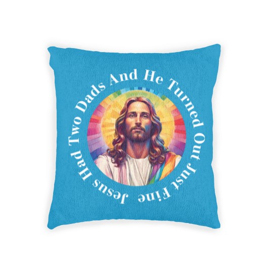 Discover Jesus Pride Woven Pillows | LGBTQ+ Jesus | Gay Jesus Woven Pillows | Gay Jesus