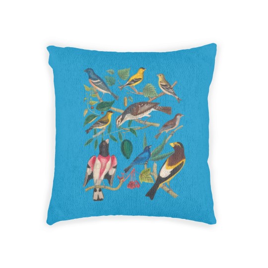 Discover Vintage Botanical Bird, Colorful Birds Short Sleeve Woven Pillows