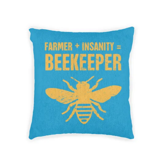 Discover Funny Bee Keeper Design Woven Pillows