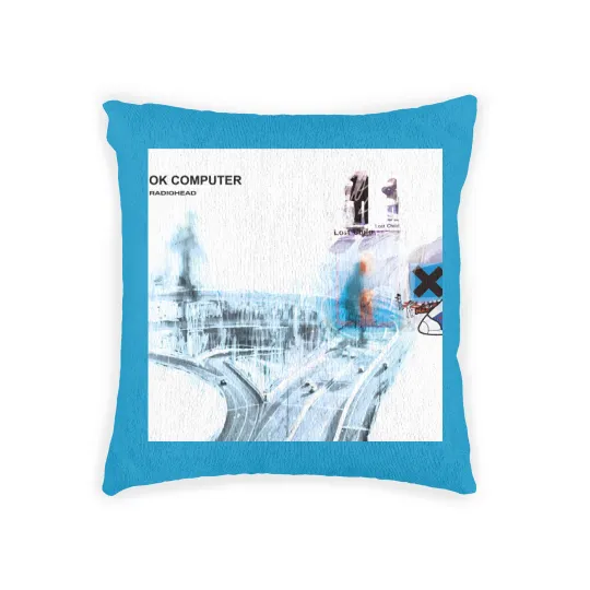 Discover Radiohead Ok Computer Band Woven Pillows, Music Lovers Woven Pillows