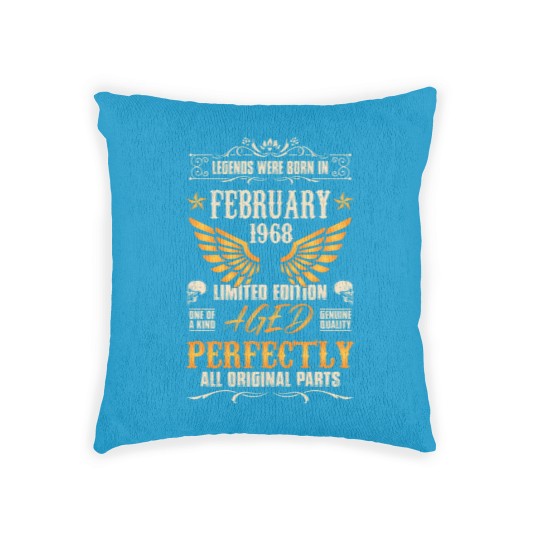 Discover Legends Were Born In February 1968 - Rocker Biker Woven Pillows