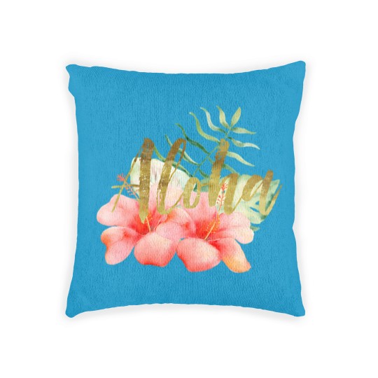 Discover Tropical Leaves Hibiscus Floral Watercolor Aloha Woven Pillows