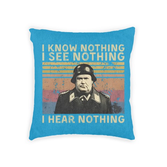 Discover Hogan's Heros I Know Nothing I See Nothing I Hear Nothing Vintage Woven Pillows