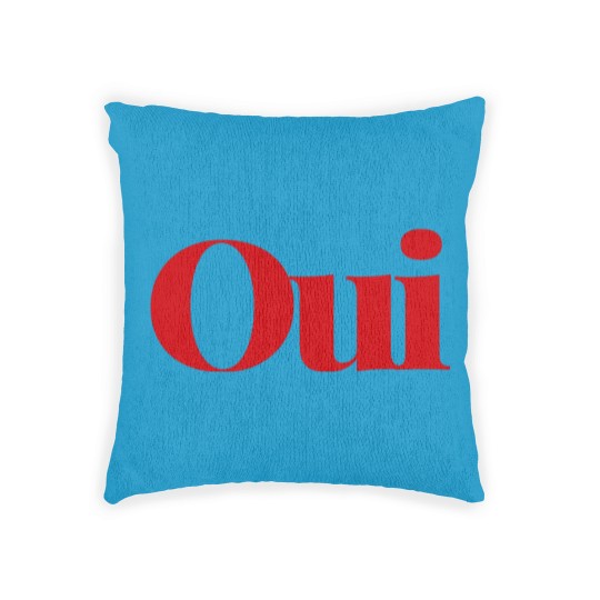 Discover Oui Woven Pillows, French slogan Woven Pillows, cute yes Woven Pillows