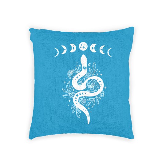Discover Celestial Snake, Mystical Lunar Snake, Celestial Mystical Floral Moon Snake Woven Pillows