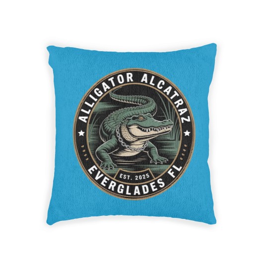 Discover Alligator Alcatraz Woven Pillows, Everglades Florida Parody Woven Pillows