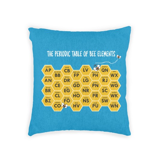 Discover The Periodic Table of Bee Elements Funny Beekeeper Woven Pillows