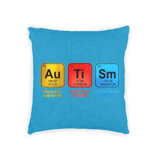 Discover Autism Awareness Women Men Kids Elements Periodic Table ASD Woven Pillows