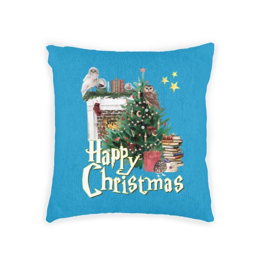 Discover Hogwarts at Christmas Inspired Oversized Woven Pillows, Wizard School Christmas T, Unisex Woven Pillows