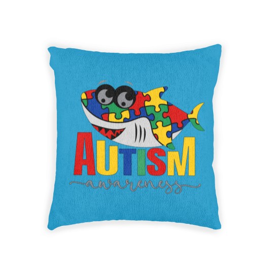 Discover Shark Autism Support Gift Woven Pillows