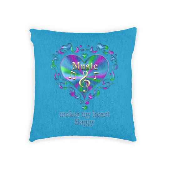 Discover Music Makes My Heart Happy Woven Pillows