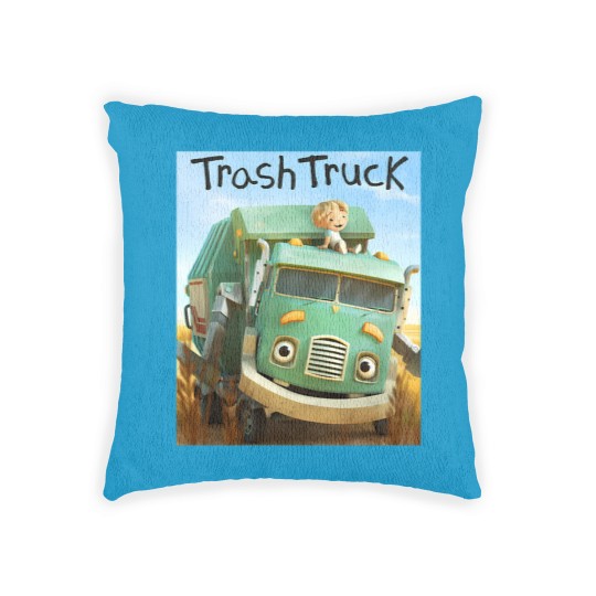 Discover hank and trash truck cartoon Woven Pillows
