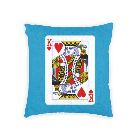 Discover King of Hearts Playing Card Woven Pillows