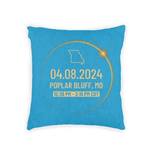 Discover Missouri State Poplar Bluff MO USA Totality April 8, 2024 Total Solar Eclipse Woven Pillows
